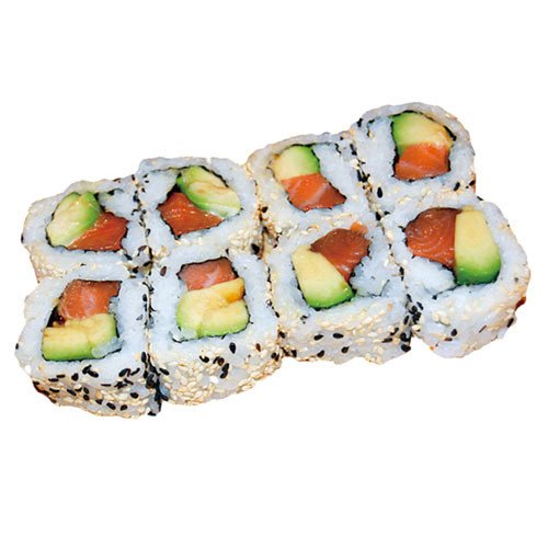 Uramaki aguacate con salmón