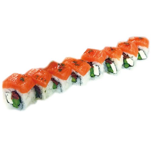Oli uramaki salmón, tomate seco y queso