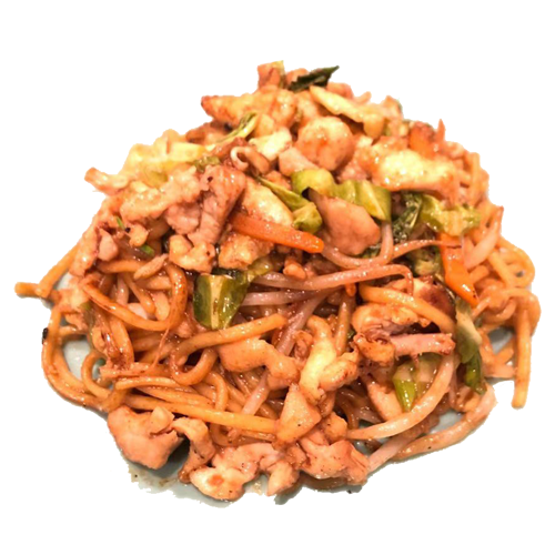 Yakisoba con pollo a la plancha