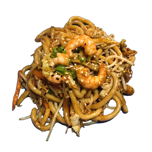 Udon de gambas a la plancha