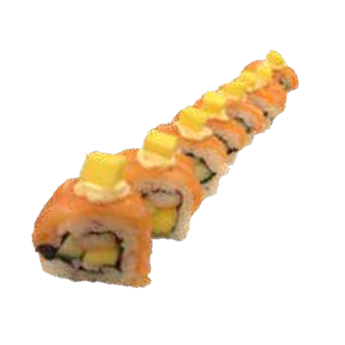 Uramaki cangrejo salmón y mango